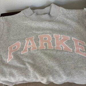 Parke Miami Mockneck Fleece Sweatshirt 
Grey and Pink (Taffy)
L/XL Brand New